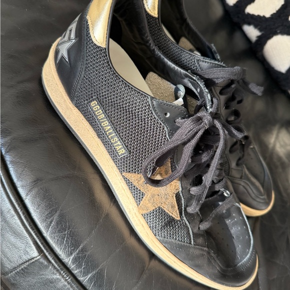 Authentic Black Gold Men's Golden Goose GGDB ballstar Sneakers leopard leather - Picture 14 of 14